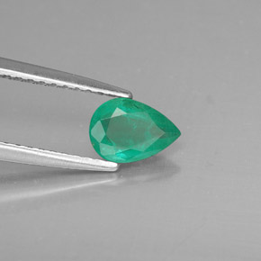 Émeraude vert naturelle en forme de poire, 0,49 ct, SI-I1