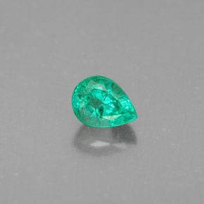 Émeraude vert naturelle en forme de poire, 0,40 ct, VS-SI