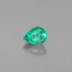 Émeraude vert naturelle en forme de poire, 0,40 ct, VS-SI