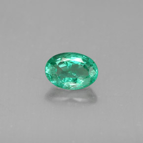 Émeraude vert naturelle coupe ovale, 0,49 ct, SI
