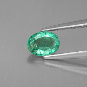 Émeraude vert naturelle coupe ovale, 0,55 ct, VS-SI