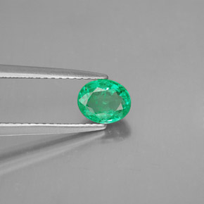 Émeraude Vert naturelle Coupe ovale, 0.74 ct, VS-SI