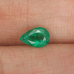 Émeraude vert naturelle en forme de poire, 0,41 ct, SI