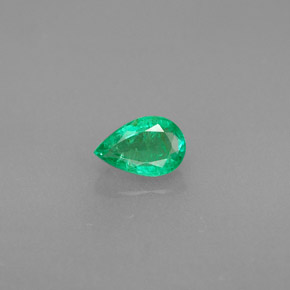Émeraude vert naturelle en forme de poire, 0,39 ct, VS-SI
