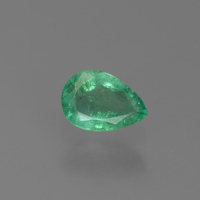 Émeraude vert naturelle en forme de poire, 0,43 ct, VS-SI