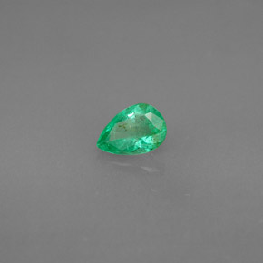 Émeraude vert naturelle en forme de poire, 0,35 ct, VS-SI