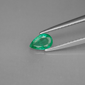 Émeraude vert naturelle en forme de poire, 0,32 ct, VS-SI