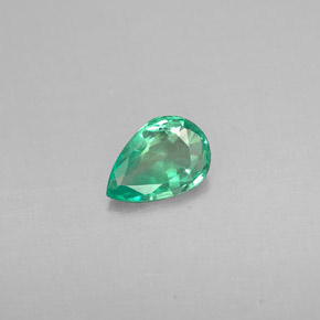 Émeraude vert naturelle en forme de poire, 0,28 ct, VS-SI