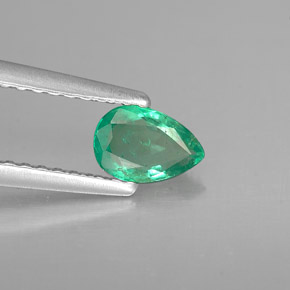 Émeraude vert naturelle en forme de poire, 0,39 ct, VS-SI