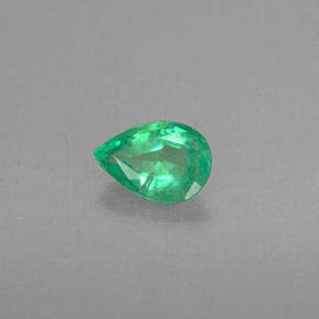 Émeraude vert naturelle en forme de poire, 0,33 ct, VS-SI