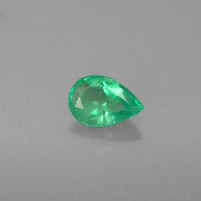 Émeraude vert naturelle en forme de poire, 0,33 ct, VS-SI