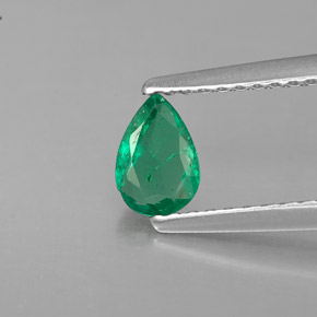 Émeraude vert naturelle en forme de poire, 0,33 ct, VS-SI