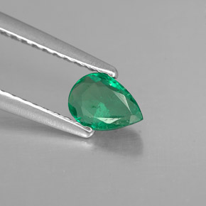 Émeraude vert naturelle en forme de poire, 0,33 ct, VS-SI