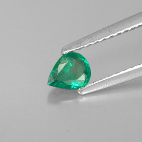 Émeraude vert naturelle en forme de poire, 0,27 ct, VS-SI