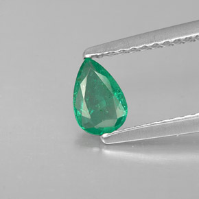 Émeraude vert naturelle en forme de poire, 0,37 ct, VS-SI