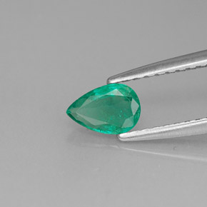 Émeraude vert naturelle en forme de poire, 0,33 ct, VS-SI