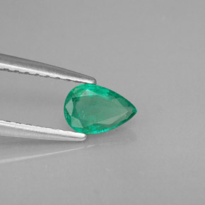 Émeraude vert naturelle en forme de poire, 0,33 ct, VS-SI