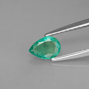 Émeraude vert naturelle en forme de poire, 0,34 ct, VS-SI