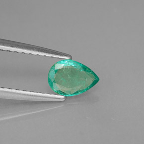 Émeraude vert naturelle en forme de poire, 0,34 ct, VS-SI