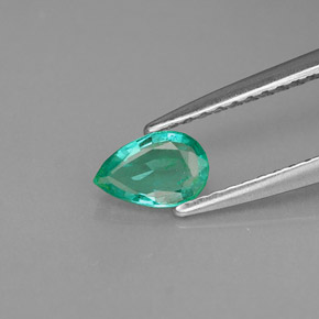 Émeraude vert naturelle en forme de poire, 0,32 ct, VS-SI