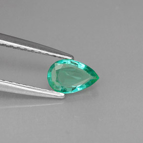 Émeraude vert naturelle en forme de poire, 0,32 ct, VS-SI