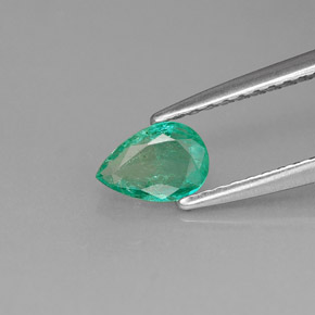 Émeraude vert naturelle en forme de poire, 0,33 ct, VS-SI