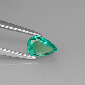 Émeraude vert naturelle en forme de poire, 0,34 ct, VS-SI