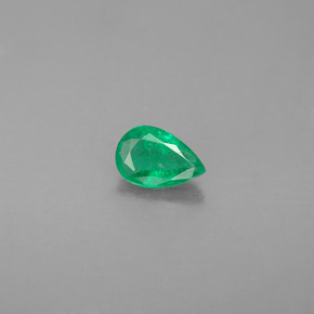 Émeraude vert naturelle en forme de poire, 0,33 ct, VS-SI