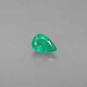 Émeraude vert naturelle en forme de poire, 0,37 ct, VS-SI
