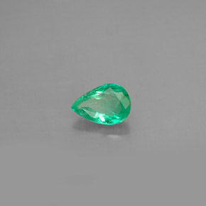 Émeraude vert naturelle en forme de poire, 0,37 ct, VS-SI
