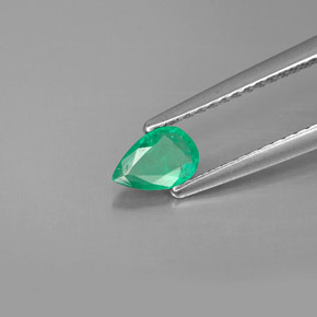 Émeraude vert naturelle en forme de poire, 0,31 ct, SI-I1