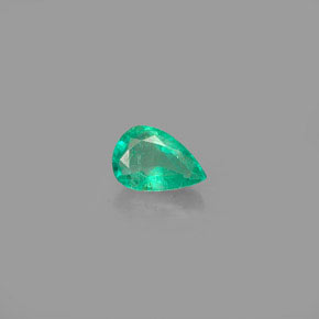 Émeraude vert naturelle en forme de poire, 0,35 ct, VS-SI