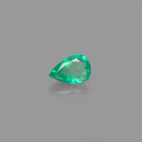Émeraude vert naturelle en forme de poire, 0,35 ct, VS-SI