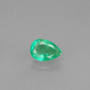 Émeraude vert naturelle en forme de poire, 0,42 ct, VS-SI