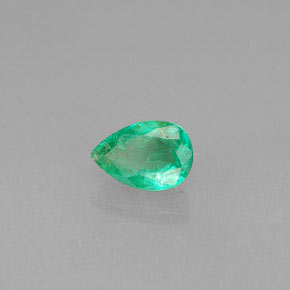 Émeraude vert naturelle en forme de poire, 0,42 ct, VS-SI