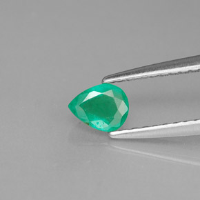 Émeraude vert naturelle en forme de poire, 0,30 ct, SI