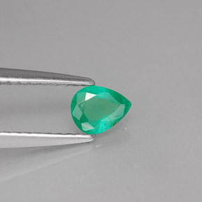 Émeraude vert naturelle en forme de poire, 0,30 ct, SI