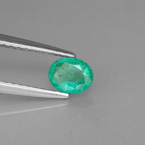 Émeraude vert naturelle coupe ovale, 0,32 ct, SI