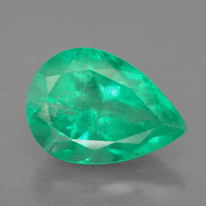 Émeraude vert naturelle en forme de poire, 4,79 ct, SI