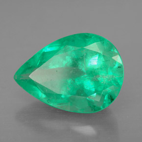 Émeraude vert naturelle en forme de poire, 4,79 ct, SI