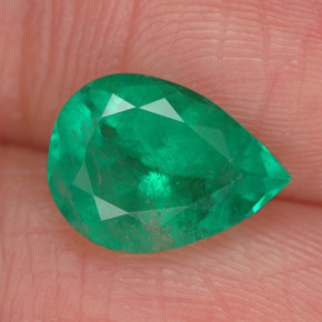 Émeraude vert naturelle en forme de poire, 2,22 ct, VS-SI