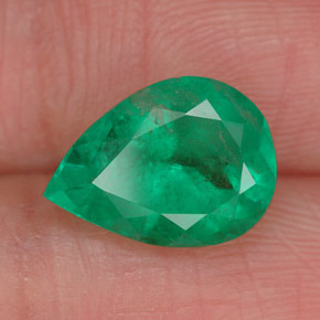 Émeraude vert naturelle en forme de poire, 2,22 ct, VS-SI