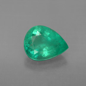 Émeraude vert naturelle en forme de poire, 1,58 ct, VS-SI
