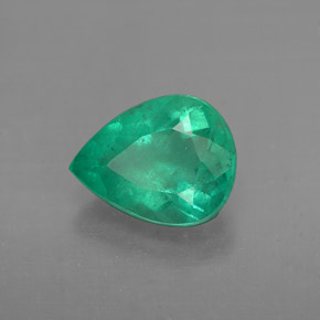 Émeraude vert naturelle en forme de poire, 1,58 ct, VS-SI