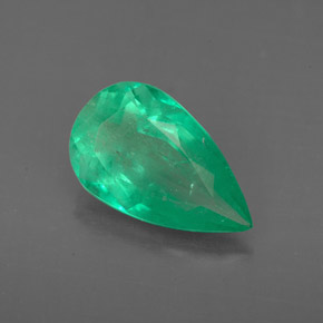Émeraude vert naturelle en forme de poire, 2,43 ct, SI