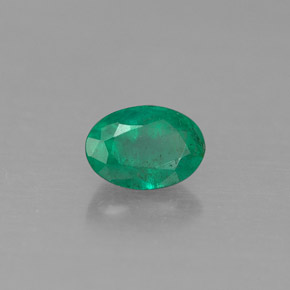 Émeraude vert naturelle coupe ovale, 0,42 ct, SI-I1