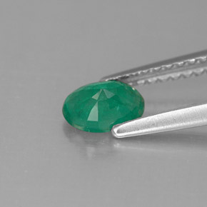 Émeraude vert naturelle coupe ovale, 0,42 ct, SI-I1