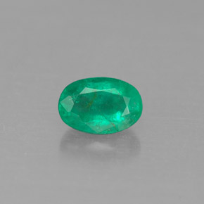 Émeraude vert naturelle coupe ovale, 0,45 ct, SI-I1