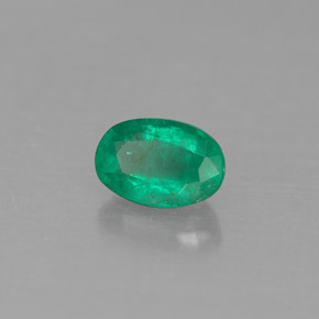 Émeraude vert naturelle coupe ovale, 0,45 ct, SI-I1