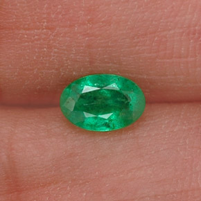 Émeraude vert naturelle coupe ovale, 0,44 ct, SI-I1